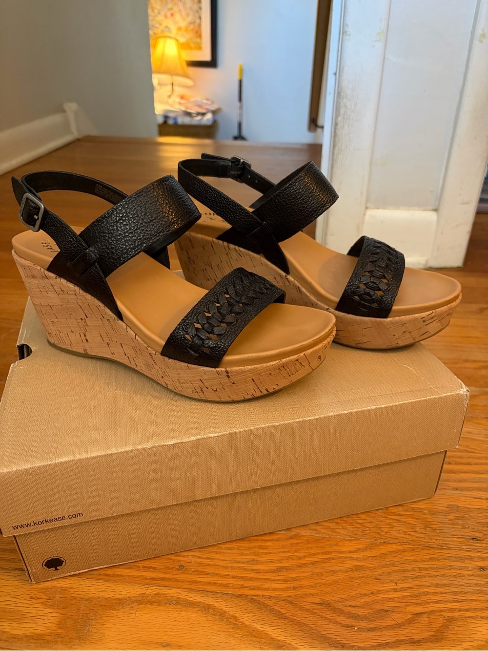 Kork-Ease Austin Braid Wedge Sandals - 8